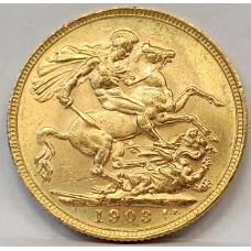 AUSTRALIA 1903 . ONE 1  SOVEREIGN . MELBOURNE . GOLD